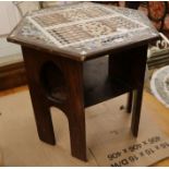 A hexagonal table with mosaic top W.67cm