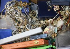 A large quantity of assorted costume jewellery.