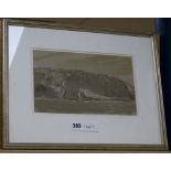 Charles Knight (1901-1992) ink and watercolour, Coastal scene, signed, Abbott & Holder label