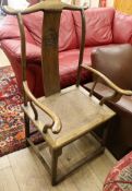 A 20th century Chinese elbow chair