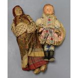 Two Soviet Union dolls in traditional costume