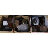 Three boxes of assorted mantel clocks