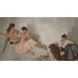 William Russell Flint, limited edition print, Three Girls, 202/850, 35 x 57cm.