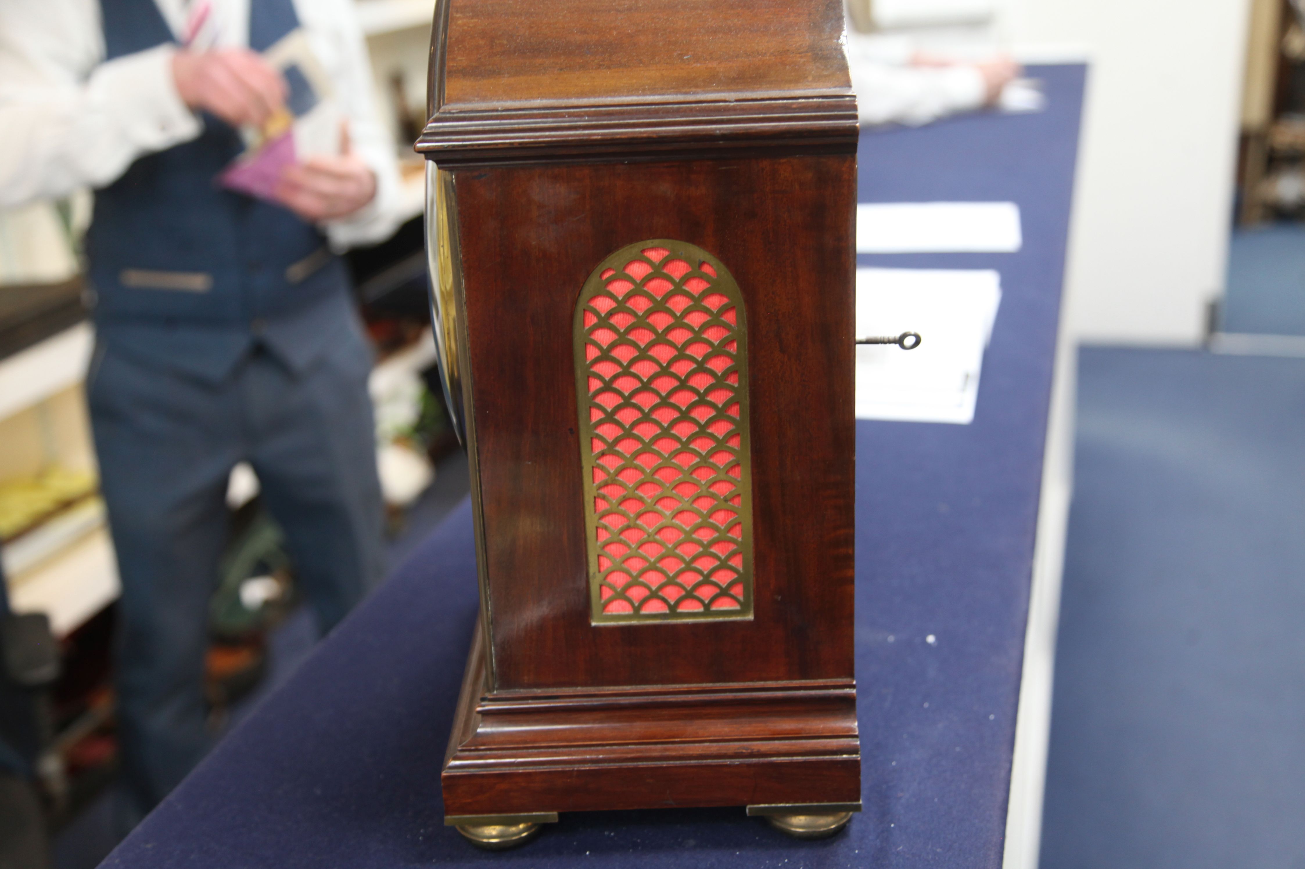 G. Paley of London, a large mahogany cased regulator, with arched case and painted dial, unsigned - Image 4 of 5