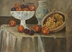 Manner of Purvis de Chavannesoil on canvas,Still life of fruit,44 x 62cm