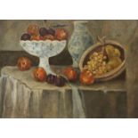 Manner of Purvis de Chavannesoil on canvas,Still life of fruit,44 x 62cm