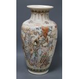 A large Japanese Satsuma pottery vase height 47cm