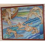 Anliff '99, pastel, Swimmers, 82 x 110cm.