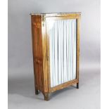 A 19th century French Louis XVI style kingwood and rosewood vitrine, with variegated grey marble top