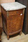 A French marble top bedside cabinet W.43cm