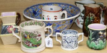 A quantity of mugs and a bowl
