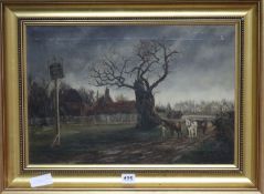 M. Cazin, oil on canvas, The Goffs Oak, Sheerness, signed, 32 x 47cm.