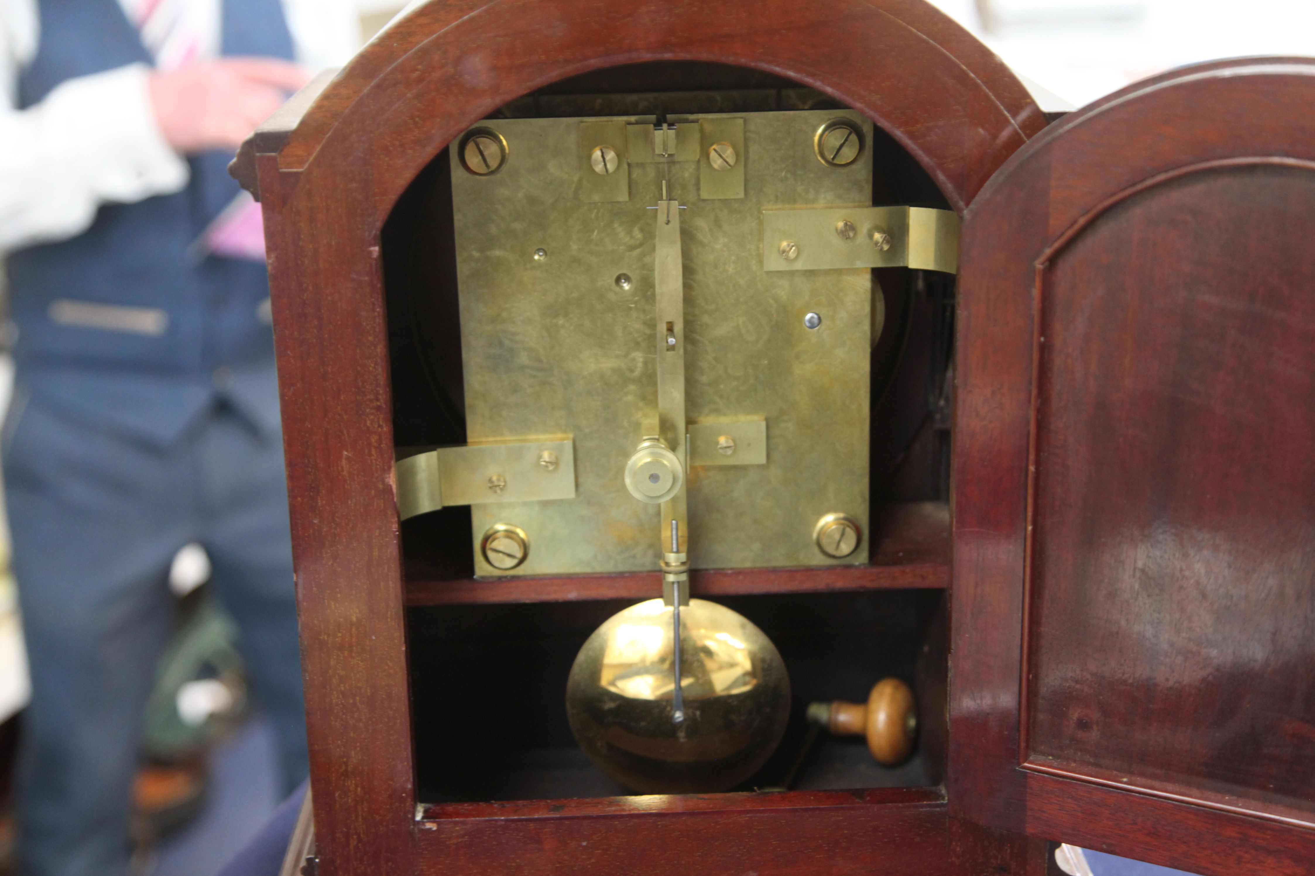 G. Paley of London, a large mahogany cased regulator, with arched case and painted dial, unsigned - Image 3 of 5