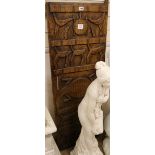 A West African hardwood grain store door carving W.44cm