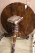 A 19th century provincial elm tea table, a.f. W.88cm