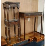 A Victorian two tier table and a mahogany sideboard W.63cm and 30cm