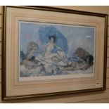 William Russell Flint limited edition print, Rococo Aphrodite, 399/850 45 x 68cm