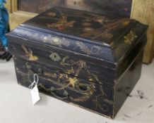 A Japanese lacquer sewing box