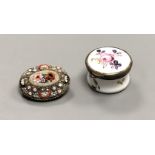 An enamel patch box and a micro-mosaic brooch
