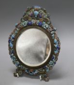 A Chinese enamelled mirror height