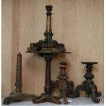 Eight 19th century table bases