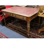 A Victorian Gillows style mahogany partner's writing table W.136cm