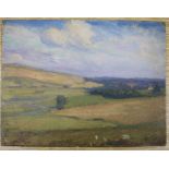 A B Packham, oil on board, Landscape, 20 x 26cm unframed.