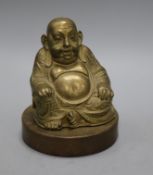 An early 20th century bronze Budai