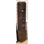 An oak electric longcase clock H.125cm