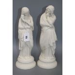 A pair of Parian figures one a.f.