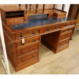 A mahogany pedestal desk W.150cm