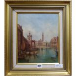 P. Robenhelm European School, oil on canvas, Venetian scene, signed, 29 x 24cm.