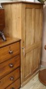 A single pine wardrobe W.71.5cm