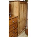 A single pine wardrobe W.71.5cm