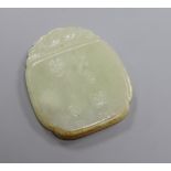 A 19th century Chinese pale celadon jade plaque
