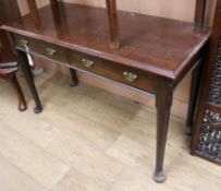 A George III mahogany side table (altered) W.114cm
