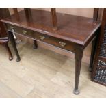 A George III mahogany side table (altered) W.114cm