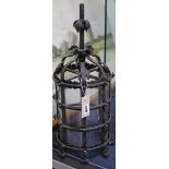 A wrought iron lantern height 55cm