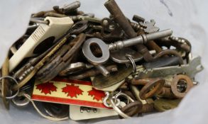 A box of 18th/20th century keys from interesting old buildings including the key to a bible box at