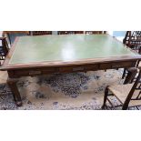 A large George III style mahogany leather topped partners desk 200cm