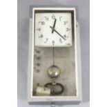 A Brillé Art Deco electric wall timepiece, with chromed door and black painted case, 17in.