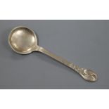A Danish 830 white metal spoon by Evald Nielsen, no 12, 13.7cm.
