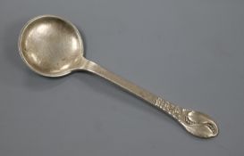 A Danish 830 white metal spoon by Evald Nielsen, no 12, 13.7cm.