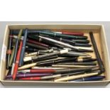 A large quantity of fountain pens and propelling pencils to include Mont Blanc, Mabie Todd, Onoto