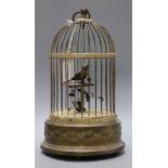 A brass bird cage musical automaton