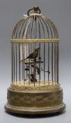 A brass bird cage musical automaton