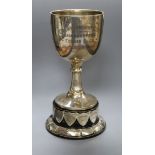 A George V silver presentation tennis trophy cup, S. Blanckensee & Sons Ltd, Chester, 1932, on