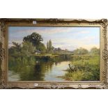 John Horace Hooper (Henry Pennell), oil on canvas, The old loch at Cookham, signed, 60 x 100cm