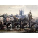 § Noel Harry Leaver (1889-1951)watercolourHereford Cathedralsigned14 x 20in.