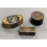 Two snuff boxes and a vesta